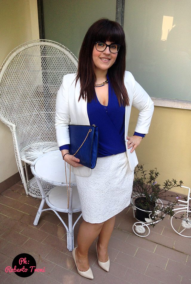 curvy outfit cerimonia occasione speciale plus size girl woman women h&m skirt blouse blazer